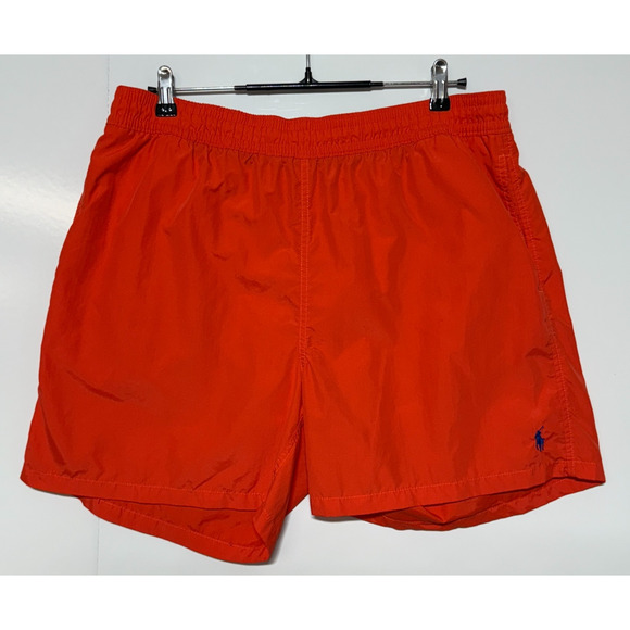 Polo Ralph Lauren Swim Trunks Mens XXL Orange Mesh Lined Drawstring Actual 36X6 - Picture 1 of 9